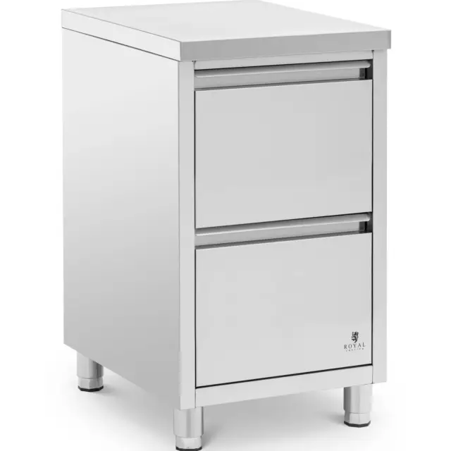 Meuble bas de cuisine en inox - 2 tiroirs - Royal Catering Caisson de cuisine Ca