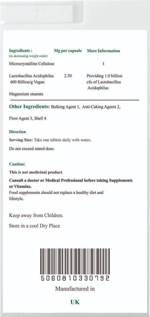 Probiotic Lactobacillus Acidophilus ,Three-Month Supply - View #4
