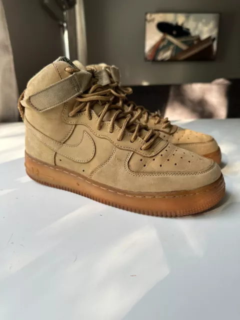 Nike Air Force 1 High LV8 Boys Shoes Size 4.5Y Sneakers Wheat Gum Sole  807617