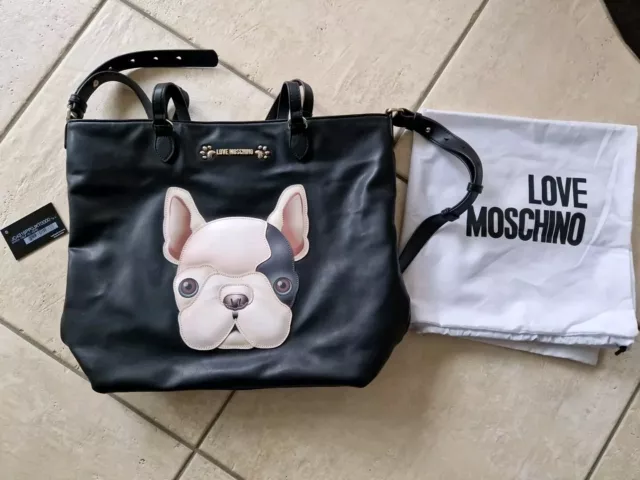 Damentasche love Moschino Puppy DOG, Borsa Calf Pu NERO