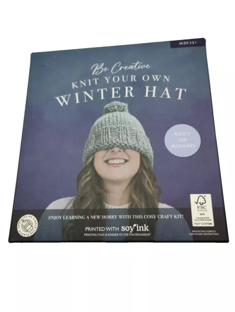Be Creative Strick Your Own Wintermütze (Alter 14+) Crafts Home handgefertigte graue Wolle