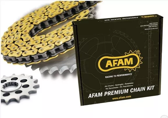 Kit chaine transmission AFAM pour KAWASAKI KMX 125  1986-1988