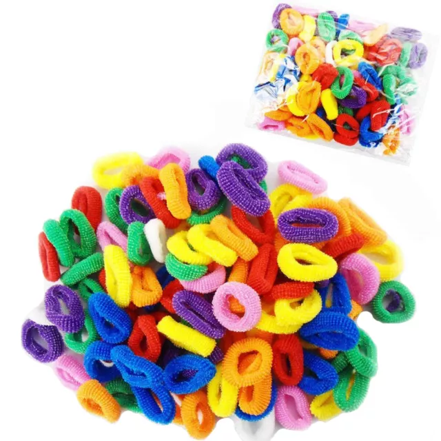 50 Hair Bobble Kids Band Elastic Girl Baby Rubber Scrunchies Snag Free Ponytail