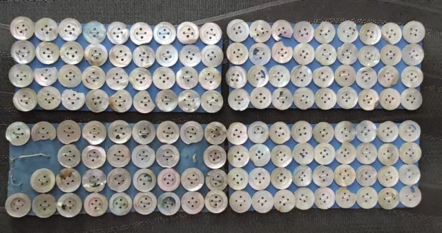 Lot plaques boutons en nacre naturelle 12mm mercerie ancienne layette XIXéme C