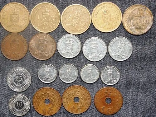 HOLLAND (Antillen & DEI) - 19 x Coin mix