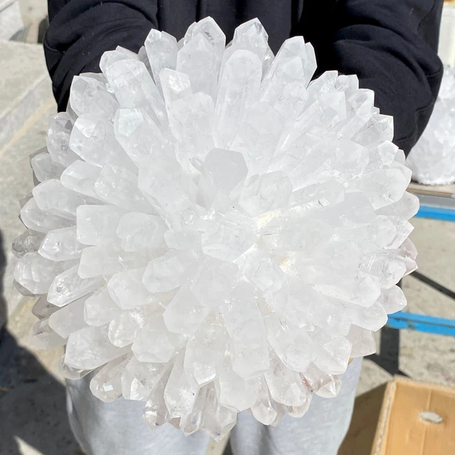 15.3LB New Find White Clear Quartz Crystal Cluster Mineral Specimen Healing