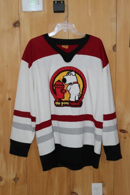 Family Guy Hockey Jersey Mens Large Red White Brian Peeing Fox 2008 Comedy