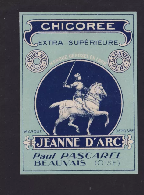 Ancienne étiquette Chicorée   France BN167247  Jeanne d'Arc 1
