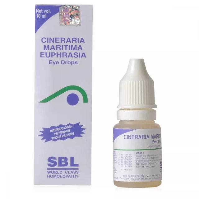 2 X SBL Cineraria Maritima Euphrasia Homeopathic Eye Drop 10ml Keeps