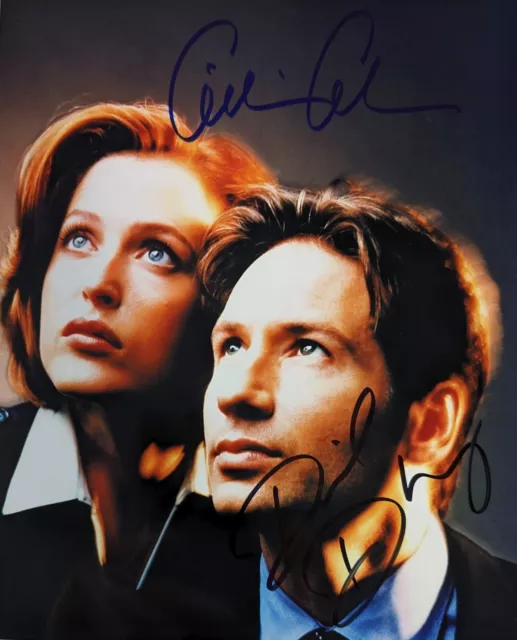 Gillian Anderson David Duchovny X-File signed autographed 8x10 photo w/Holo COA