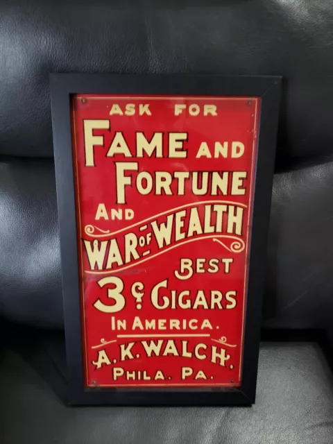 Antique Tin A.K. Walch's Cigar Advertising Sign