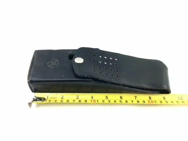 Used General Electric Leather Heavy Duty Carry Case Holster For Two Way Radio
