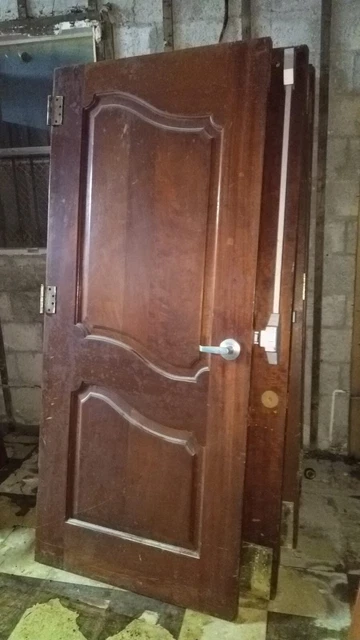 MID CENTURY MAHOGANY Wood DOOR * MIAMI DEAUVILLE HOTEL * 80" x 36" - Antique