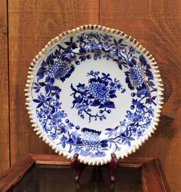 WT Copeland Blue and Gold accents 9" Plates