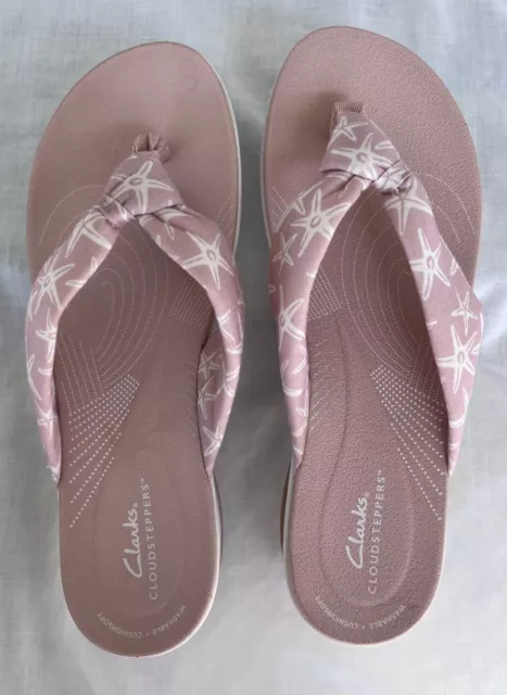 CLOUD STEPPERS BY CLARKS Womens Arla Glison Sand Combo Wedge Sandal Size 10 M