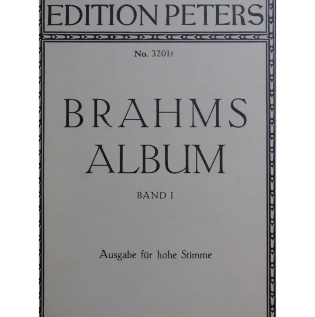 BRAHMS Johannes Album Band 1 Chant Piano