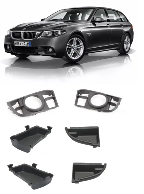 New Genuine BMW F10 F11 LCI M-SPORT Front Bumper Grill With Plates Set Pair L+R