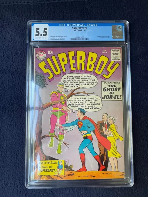 SUPERBOY #78 (DC 1960) CGC 5.5 Origin of Superman's Costume -Personal collection