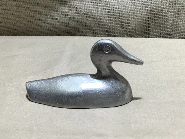 Vintage Solid Metal Miniature Duck Decoy Figurine/Paperweight