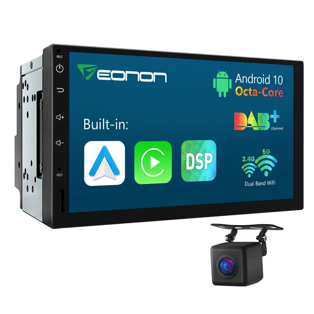 CAM+Double 2Din Android 10 8-Core Car Stereo Radio Apple CarPlay 7" Touch Screen