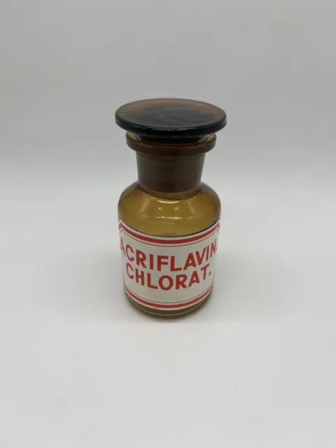 Apotheken Glas Acriflavin Chlorat 100ml Vintage Flasche