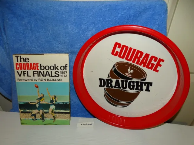Courage Book Of Vfl Finals 1897-1973 * Hbdj  Wren Fe 1974 Plus Courage Beer Tray