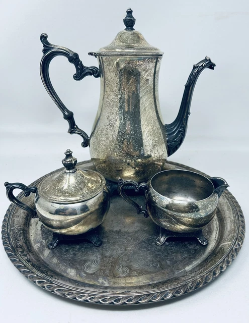 Gorham Chantilly Gorham Sterling Silver Tea Set For Sale VTG WM