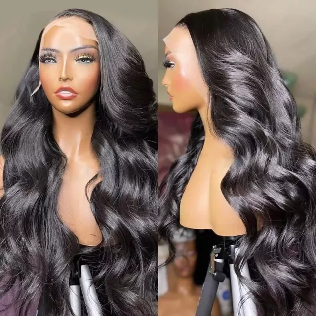180% Density 13x4 Transparent Lace Front Wigs Human Hair Body Wave HD Deep