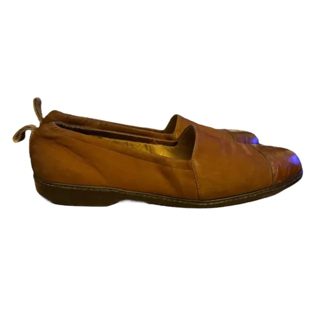 VINTAGE MAURI LOAFERS Slip On Dress Shoes Brown Leather Cap Toe Men's ...