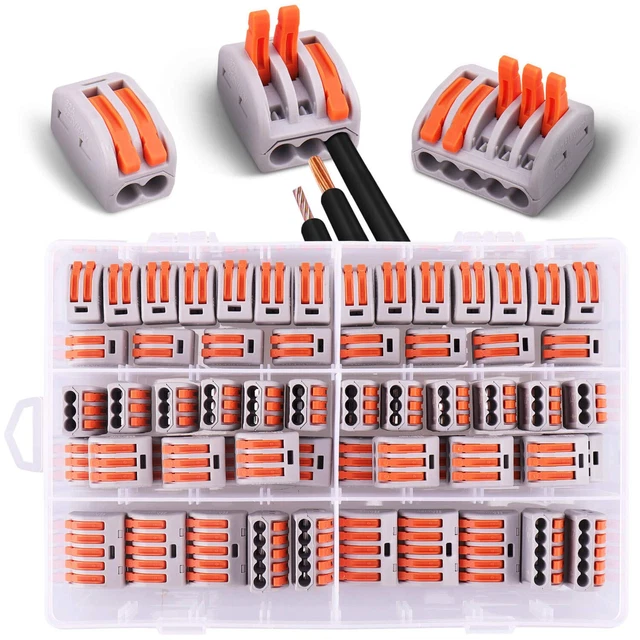 60 Pièces Connecteurs Électriques Avec Levier De Commande,20Pcs 2 Entrées, 30Pcs 2