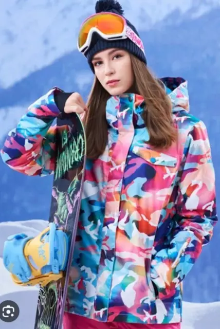 GSOU SNOW Women s Ski Jacket Waterproof Insulated Snowboard rainbow colorful