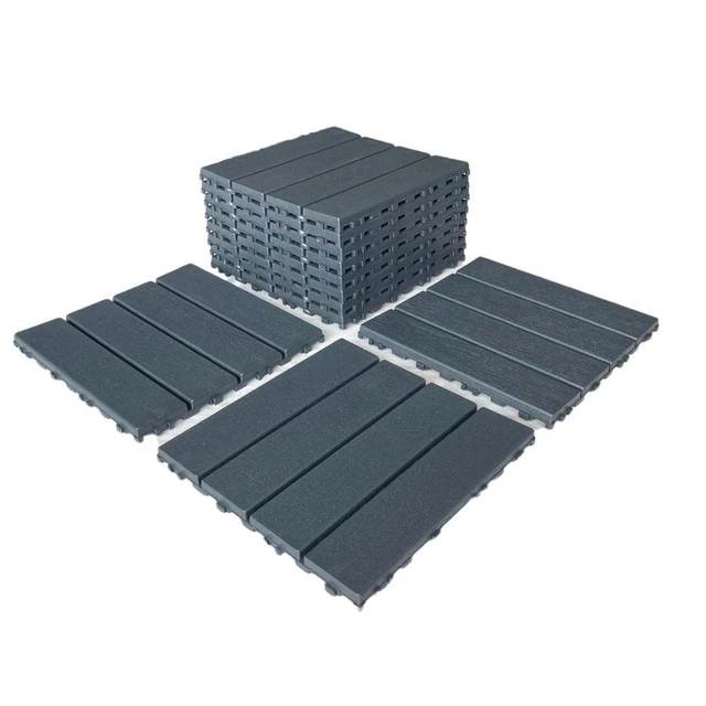 12&X12& SQUARE PLASTIC Interlocking Deck Tiles 44 Pack Patio Deck Tiles