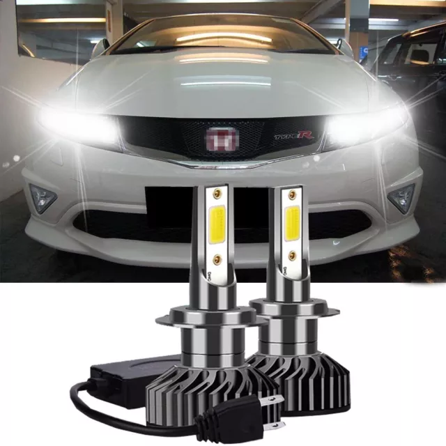 FOR Honda Civic FN2 H7 100W 6000K WHITE LED Bulb Headlight Kit-CANBUS ERROR FREE