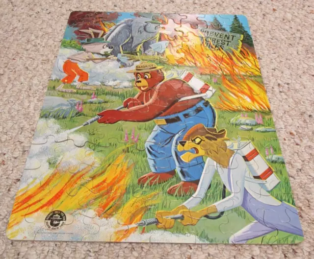 Vintage 1971 SMOKEY BEAR Complete Puzzle 100 pcs Whitman USA
