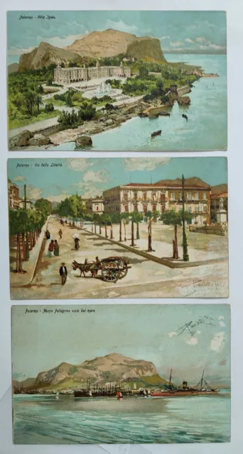 Palermo Citta'-Lotto 3 Cartoline-C14-168