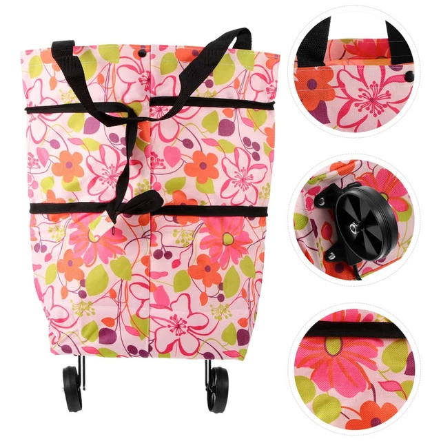 REUSABLE GROCERY BAG on Wheels Carrier with Shopping Cart Replacement ...