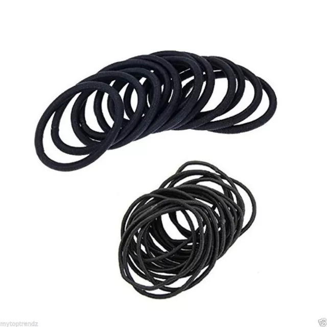 Elastics Hair Band Snag Free Non Metal Ponytail Bobbles Ponio Hair Tie Black