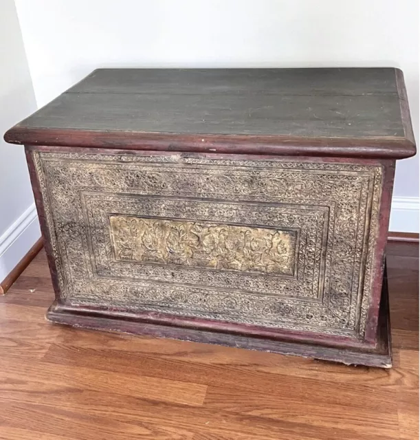 19th Century Carved Wooden Burmese Chest
