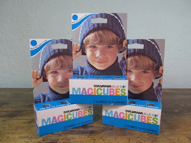 Sylvania Blue Dot Magicubes 3 Packs of 3 (36 Total Flashes) - Vintage NOS