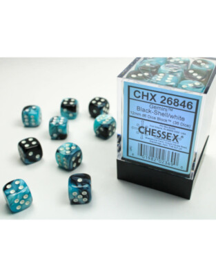 Chessex 12 d6 Dice Set Chessex GEMINI BLACK PINK white 26630 NERO ROSA bianco Dadi Dado 