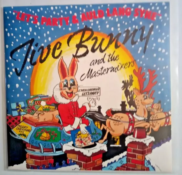jive bunny - lets party & auld lang syne - excellent condition 7" vinyl 45