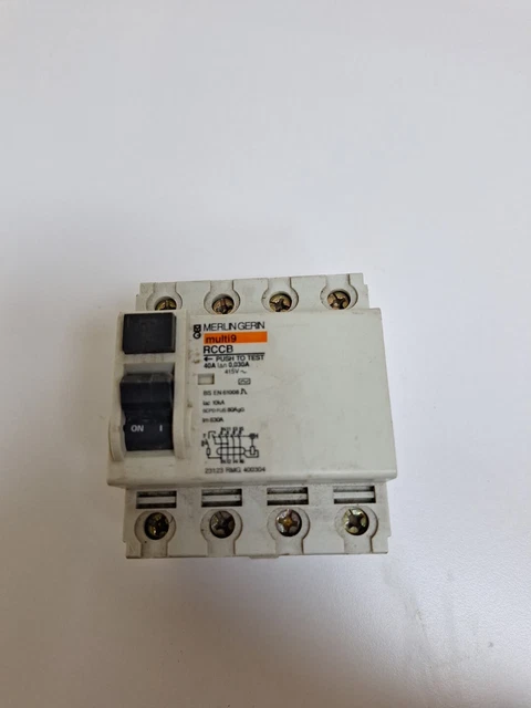Multi 9 Rccb MERLIN GERIN RCCB 40 Amp 30mA Four Pole RCD Multi 9 £15.00 - PicClick UK