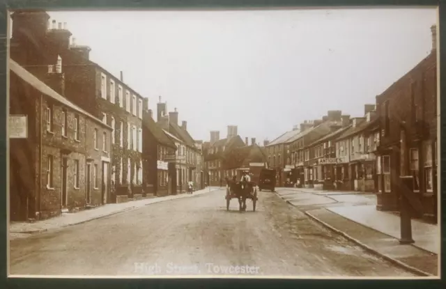 High Street , Towcester , Northamptonshire 1910 Photographic Print . Free UK P&P