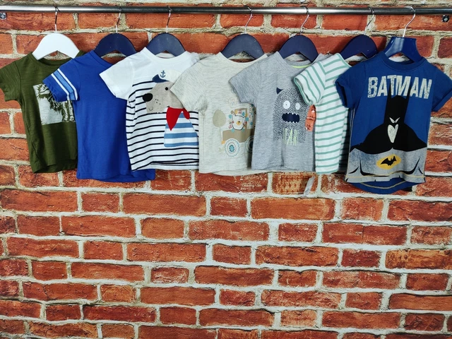 BABY BOY BUNDLE AGE 3-6 MONTHS NEXT M&S etc SHORT SLEEVE TOP T-SHIRT BATMAN 68CM