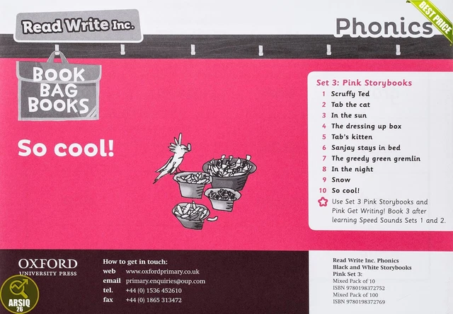 READ WRITE INC. Phonics Black And White Pink Set 3 Storybooks Mixed ...