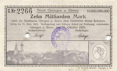 B #13216 BST Rastatt Ville 10 Milliards Mark Bst 