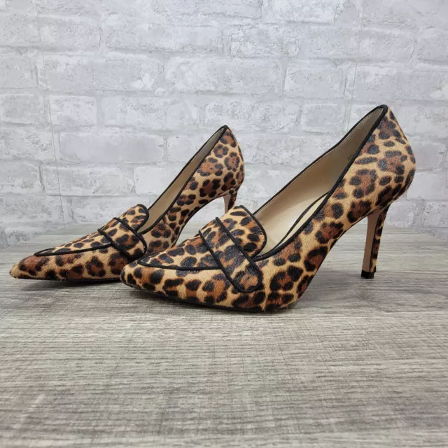Ann Taylor beck leopard animal print pump calf hair womens size 7 heel