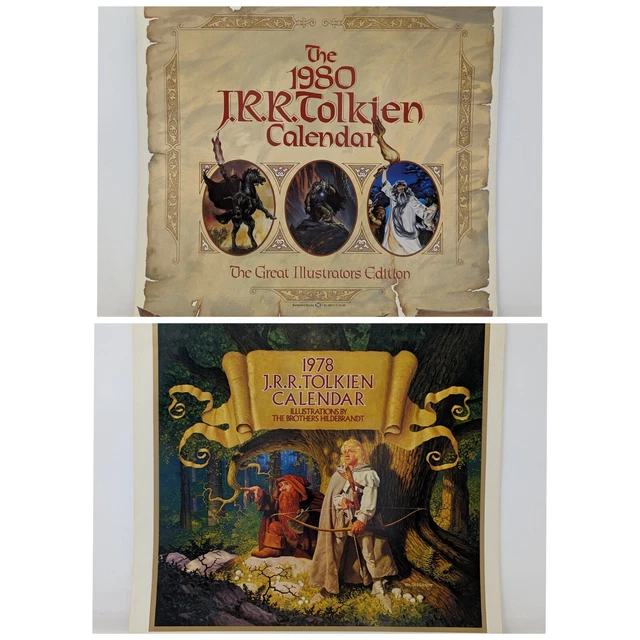JRR TOLKIEN CALENDAR Lot 1978 1980 Hobbit Lord of the Rings Brothers