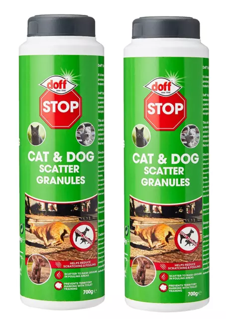 2 x Doff Pet Cat Dog Repellent Powder Animal Non Toxic Natural Garden Patio 700g