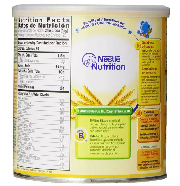 Nestle Nestum Infant Cereal Wheat with Milk 12 Mths+ - 14.1 Oz - EACH 3